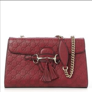 Authentic Gucci Emily guccissima medium chain bag